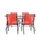 Flash Furniture Brazos 5 Pc Outdoor Patio Dining Set - 55in Tempered Glass Patio Tbl w/Umbrella Hole, 4 Red Chairs TLH-089REC-303CRD4-GG - alternate 9